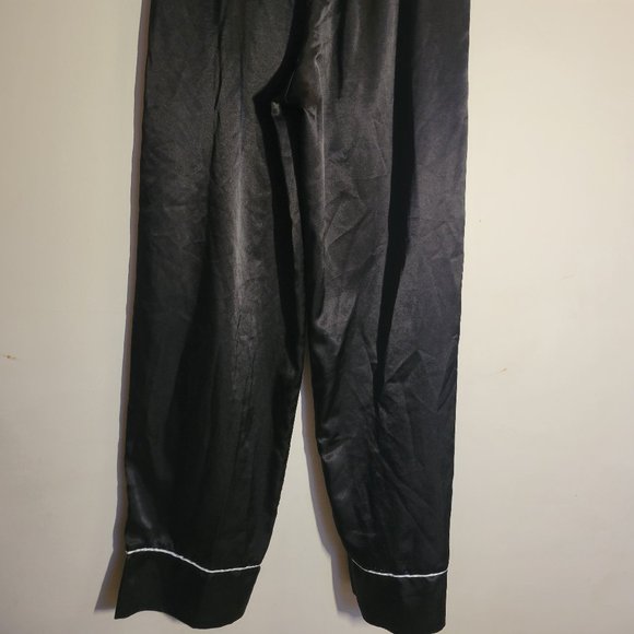 Nasty Gal Loungesleep pant Women's 8 Black Pleated Elastic Waistband High Rise - Picture 2 of 7